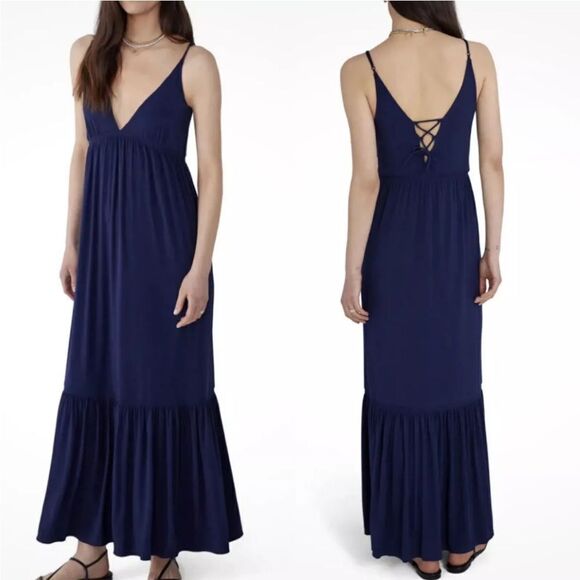 NWT Favorite Daughter The Weekend Blue Maxi Dress in Navy sz M 228$ - Picture 2 of 8